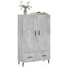 vidaXL Highboard betonggr&aring; 69,5x31x115 cm konstruert tre