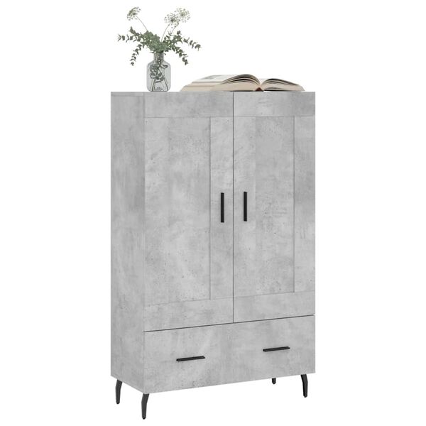 vidaXL Highboard betonggr&aring; 69,5x31x115 cm konstruert tre