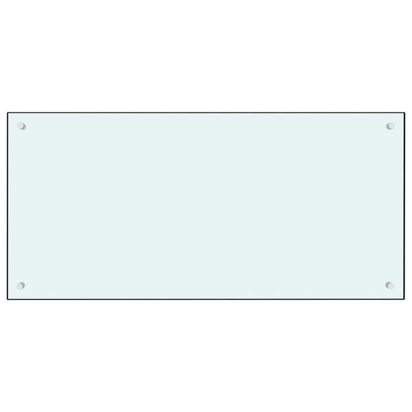 vidaXL Kjøkkenplate hvit 100x50 cm herdet glass