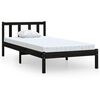 vidaXL Sengeramme svart heltre furu 90x190 cm Single