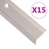 vidaXL Trappeneser L-form 15 stk aluminium 100 cm champagne
