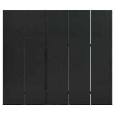 vidaXL Romdeler 4 paneler 2 stk svart 200x180 cm stål