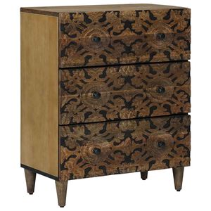 vidaXL Oppbevaringssideboard Brun 60 x 33,5 x 75 cm Massiv mango tre