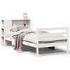 vidaXL Seng med bokhylle uten madrass hvit 75x190 cm heltre furu