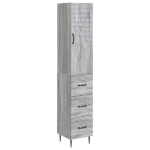 vidaXL Skapsett 2 stk. 33 x 34,5 x 90 cm Konstruert tre Gr&aring; Sonoma