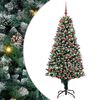 vidaXL Kunstig juletre med 300 LED gr&oslash;nn 180 cm PVC og St&aring;l og Plast