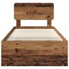 vidaXL Sengestamme med hodegjerde Gammelt tre 75 x 190 cm Massiv furu