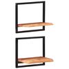 vidaXL Vegghyller 2 stk 40x24x35 cm heltre akasie og st&aring;l