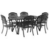 vidaXL Hage Spisegruppe 7 pcs Svart Aluminium