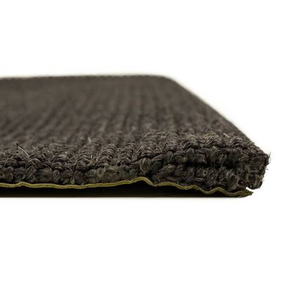 vidaXL Teppe naturlig sisal 66x200 cm svart