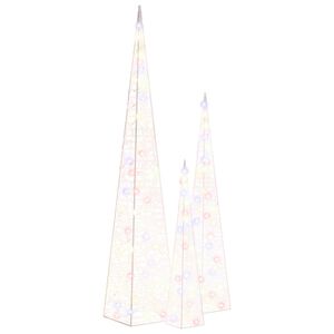 vidaXL Dekorativt LED lyskjeglesett i akryl flerfarget 60/90/120cm