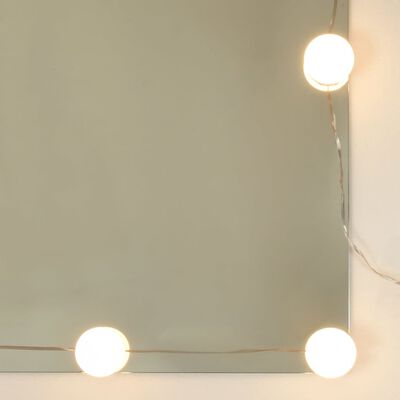 vidaXL Speilskap med LED hvit 91x15x76,5 cm
