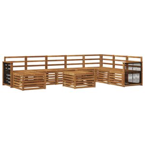 vidaXL Utend&oslash;rs sofa-sett 7 pcs Naturlig Solid akasietre
