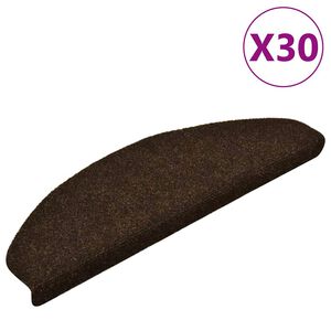 vidaXL Trappematter selvklebende 30 stk 65x21x4 cm brune halvrund store