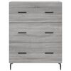 vidaXL Highboard grå sonoma 69,5x34x180 cm konstruert tre