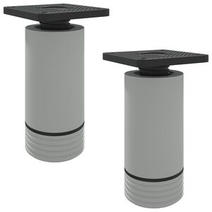 vidaXL M&oslash;belf&oslash;tter Justerbar 2 pcs Hvit 64 x 64 x 100 mm PP