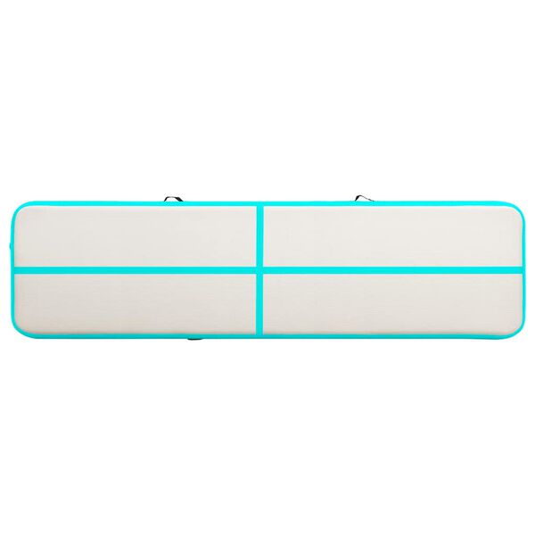 vidaXL Oppbl&aring;sbar gymnastikkmatte med pumpe 800x100x15 cm PVC gr&oslash;nn