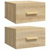 vidaXL Veggmontert nattbord 2 stk sonoma eik 35x35x20 cm