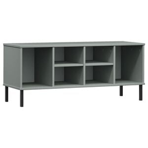 vidaXL Skohylle med metallben gr&aring; 106x35x45 cm heltre OSLO