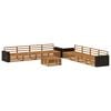 vidaXL Utend&oslash;rs sofa-sett 9 pcs Naturlig Massivt akasietre