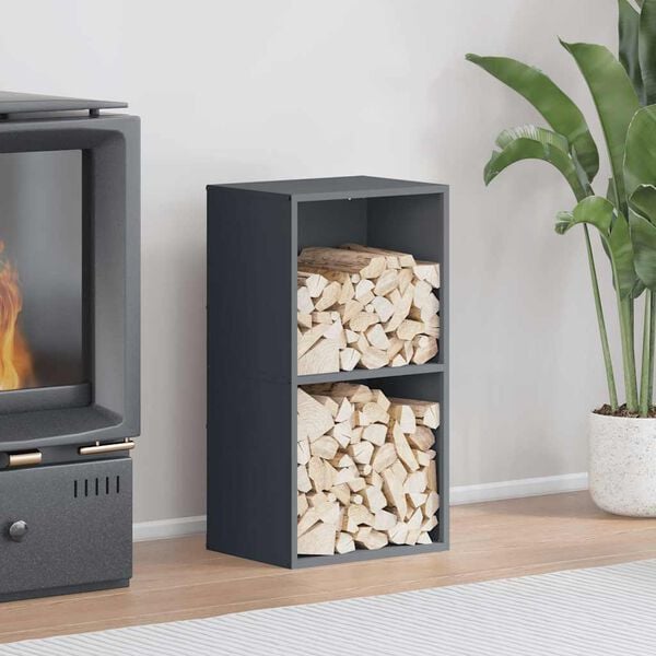 vidaXL Vedstativ antrasitt 40x30x75 cm kaldvalset stål