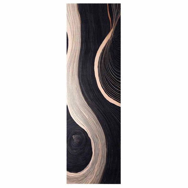 vidaXL Kj&oslash;kken teppe Svart 150 x 45 cm Fl&oslash;yel