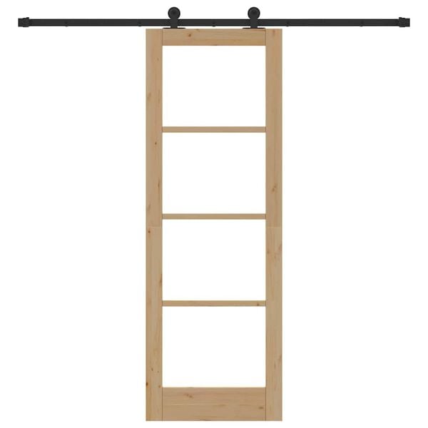 vidaXL Skyved&oslash;r ORKDAL Naturlig 73,5 x 211 cm Massivt furutre og glass