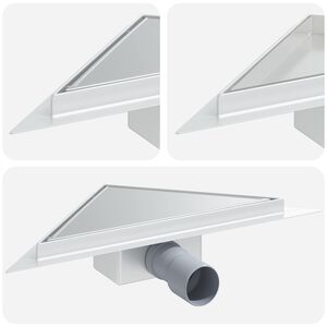 vidaXL 2 i 1 Triangel Dusjdren s&oslash;lv 32 x 32 x 7,5 cm