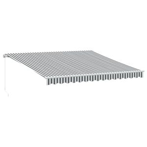 vidaXL Manuell uttrekkbar markise med LED antrasitt og hvit 400x350 cm