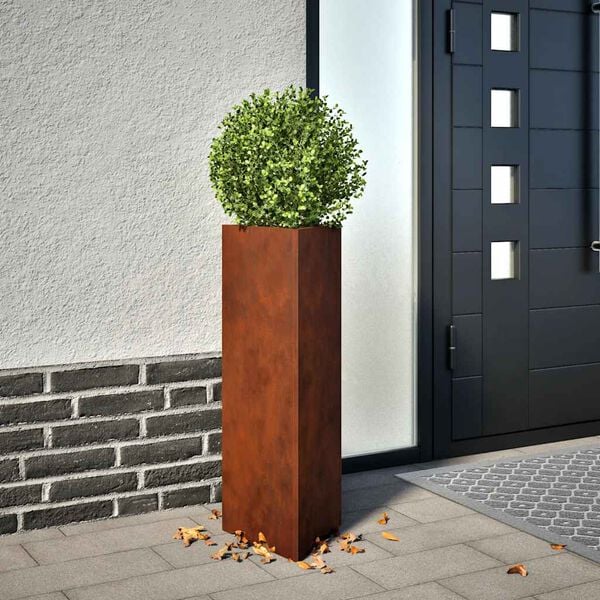 vidaXL hageplanter 2 stk trekantet 30x26x75 cm oksidert st&aring;l