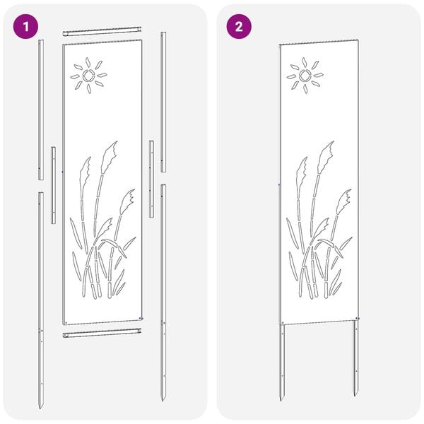 vidaXL Hageprivat skjerm Fretwork Svart 32 x 140 cm Kaldvalsestål