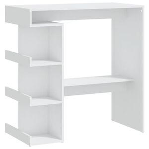 vidaXL Barbord med oppbevaring hvit 100x50x101,5 cm konstruert tre