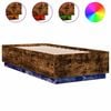 vidaXL Sengeramme med LED-lys r&oslash;kt eik 100x200 cm konstruert tre