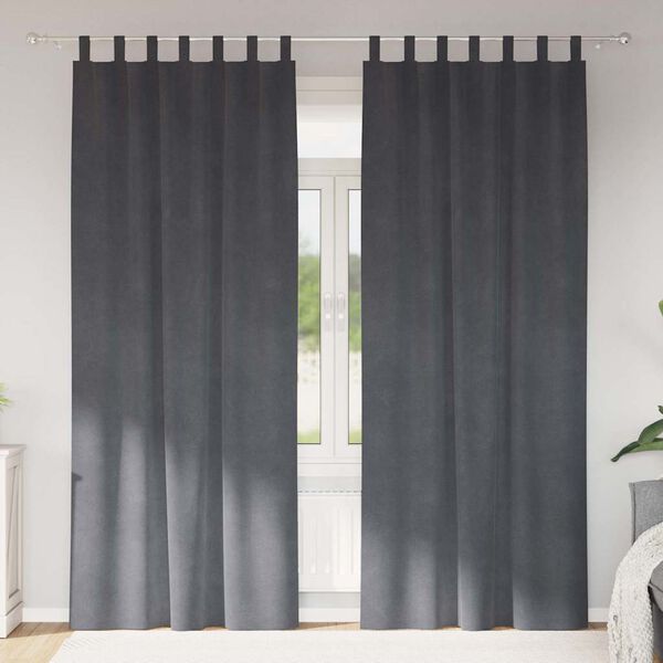 vidaXL Blendingsgardiner 2 pcs Lysegr&aring; 140 x 245 cm Fl&oslash;yel