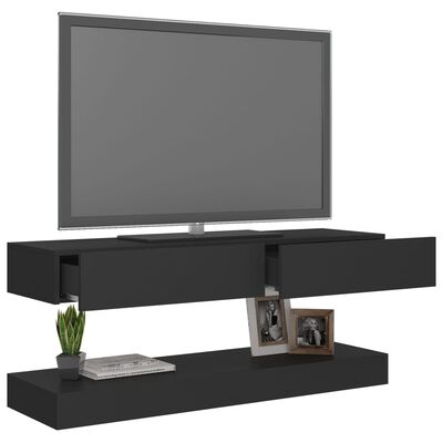 vidaXL TV-benk med LED-lys grå 120x35 cm