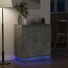 vidaXL LED sideboard Betonggr&aring; 71 x 34,5 x 75 cm Konstruert tre