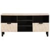 vidaXL TV-skap Hvit Vask Finish 100 x 33 x 46 cm Massiv mango tre