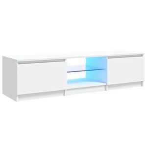 vidaXL TV-benk med LED-lys hvit 140x40x36 cm