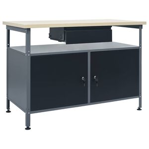 vidaXL Arbeidsbenk svart 120x60x85 cm st&aring;l