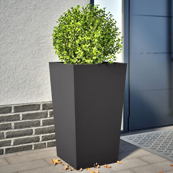 vidaXL Plantekasser 2 stk svart 45x45x75 cm st&aring;l
