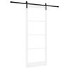 vidaXL Skyved&oslash;r ORKDAL Hvit 93 x 232 cm Massivt furutre og glass