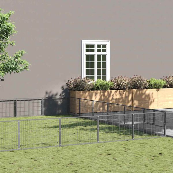 vidaXL Hundeg&aring;rd s&oslash;lv 36 m&sup2; st&aring;l