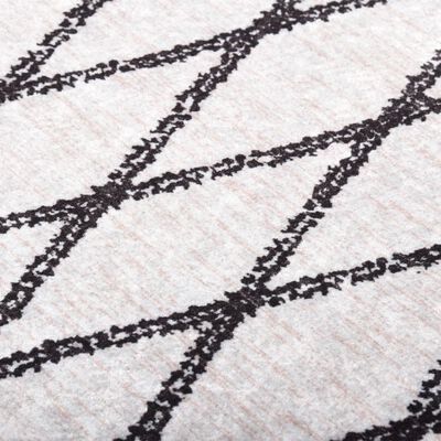 vidaXL Vaskbart teppe 190x300 cm sklisikker svart og hvit