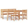 vidaXL Hagespisegruppe 4 deler heltre teak