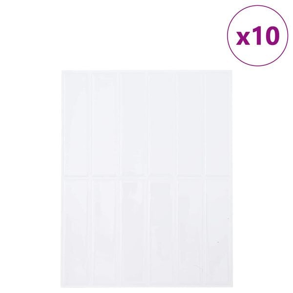 vidaXL Rektangul&aelig;r flis 10 pcs Hvit 29 x 23 x 0,08 cm
