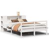 vidaXL Seng med bokhylle uten madrass hvit 150x200 cm heltre furu