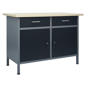 vidaXL Arbeidsbenk svart 120x60x85 cm st&aring;l