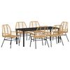 vidaXL Hage Spisegruppe 7 stk. Brun polyrotting