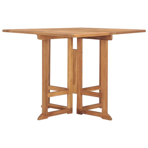 vidaXL Sammenleggbart hagebord 90x90x75 cm heltre teak