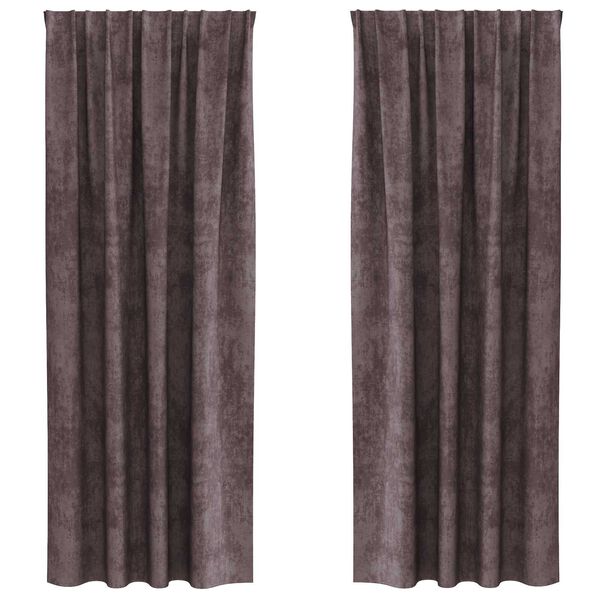 vidaXL Fl&oslash;yel Gardiner med gardiner 2 pcs Brun 260 x 140 cm Fl&oslash;yel